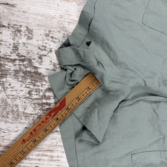 J.Crew Mint Green Linen Blend Shorts Sz L Lightweight Breathable - Picture 7 of 8